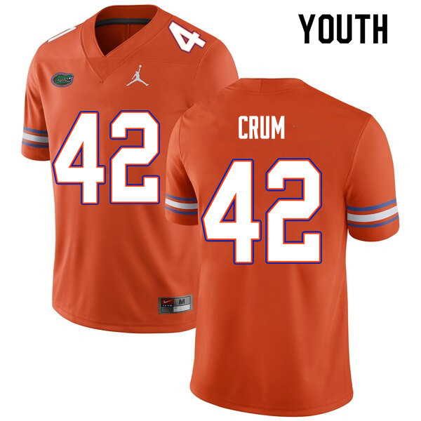 Youth #42 Quaylin Crum Florida Gators College Football Jerseys Sale-Orange